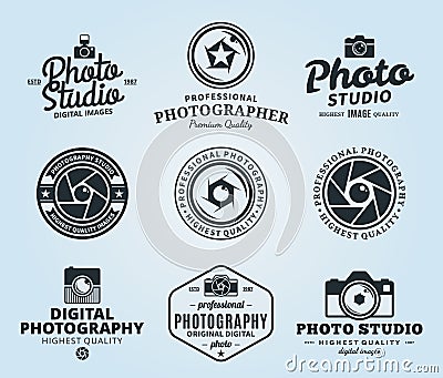 Photography Studio Logo, Labels, Icons and Design Elements Vector Illustration