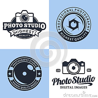 Photography Studio Logo, Labels, Icons and Design Elements Vector Illustration