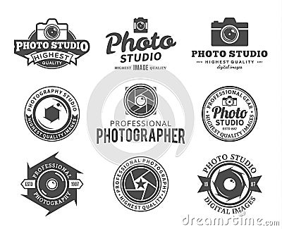 Photography Studio Logo, Labels, Icons and Design Elements Vector Illustration