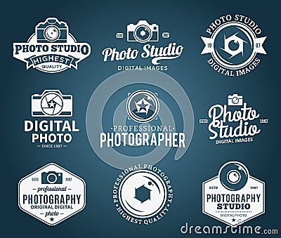 Photography Studio Logo, Labels, Icons and Design Elements Vector Illustration