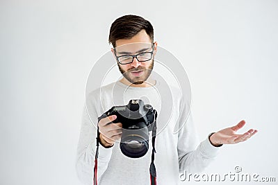 Photogtapher has a problem Stock Photo