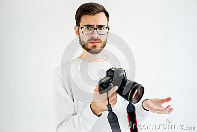 Photogtapher has a problem Stock Photo