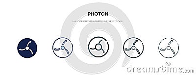 Photon icon in different style vector illustration. two colored and black photon vector icons designed in filled, outline, line Vector Illustration
