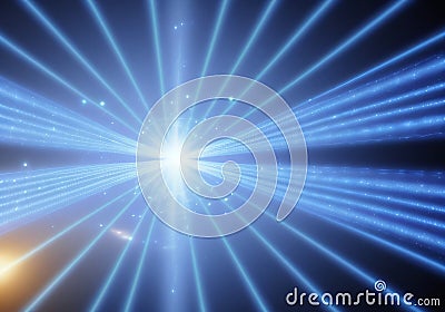 Photon, quantum, particle of light. Light and particle interplay on subject of science, education, computing and modern technology Stock Photo