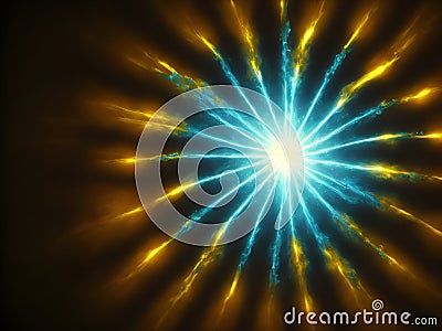 Photon, quantum, particle of light. Light and particle interplay on subject of science, education, computing and modern technology Stock Photo