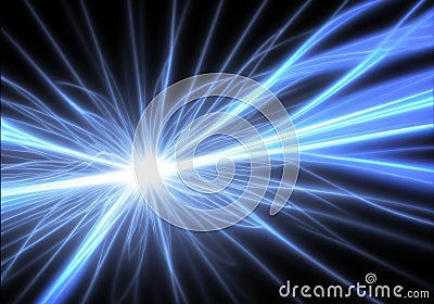 Photon, quantum, particle of light. Light and particle interplay on subject of science, education, computing and modern technology Stock Photo