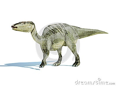 Photorealistic 3 D rendering of an Edmontosaurus. Stock Photo