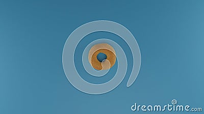 Photorealistic 3D photograph of a donut without icing Cartoon Illustration