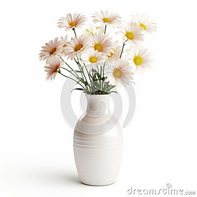 Photorealistic Daisy In Modern Ceramic Vase - Stock Photo Quality Stock Photo