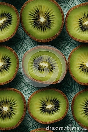 Photorealistic Detailed Seamless Patterns of kiwi Stock Photo