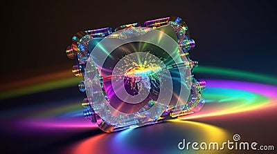 Photorealistic hyperrealistic Bose Einstein Condensate, shimmering in a spectrum of colors Stock Photo