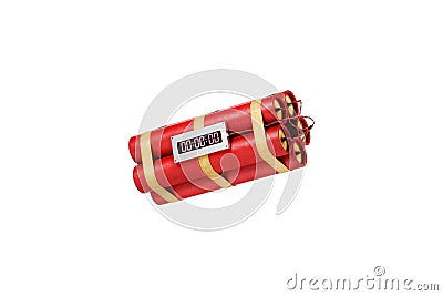 Photorealistic image of a bunch of sticks of dynamite on a light background. Copy space, 3D illustration, 3D render Cartoon Illustration