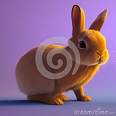 Photorealistic image of rabbit Cartoon Illustration