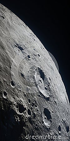 Photorealistic Moon Surface With Bold Shadows And Uhd Image Stock Photo