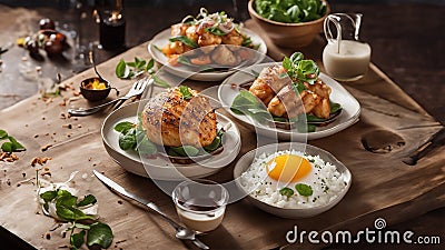 photorealistic professional food presentation Stock Photo