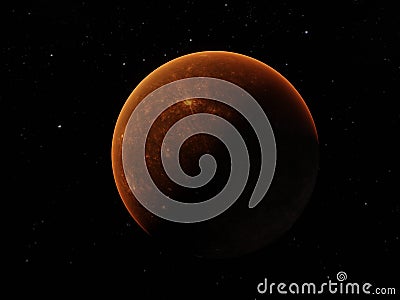 Photorealistic rendering of the planet Mercury in 3D. Stock Photo