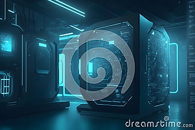 A photorealistic scenario in which AI-driven cybersecurity algorithms detect generated by Ai Stock Photo