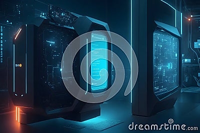 A photorealistic scenario in which AI-driven cybersecurity algorithms detect generated by Ai Stock Photo