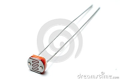 Photoresistor on white background macro shot Stock Photo