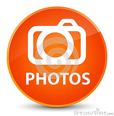 Photos (camera icon) elegant orange round button Cartoon Illustration