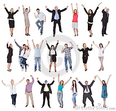 Photos of excited people Stock Photo