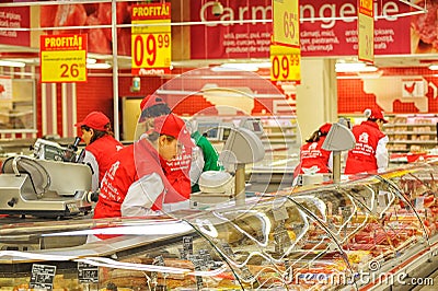 Photos at Hypermarket Auchan Editorial Stock Photo