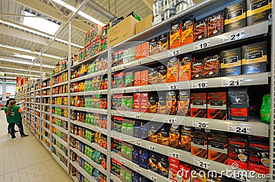 Photos at Hypermarket Auchan Editorial Stock Photo