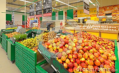 Photos at Hypermarket Auchan Editorial Stock Photo