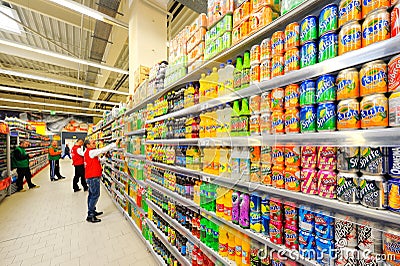 Photos at Hypermarket Auchan Editorial Stock Photo