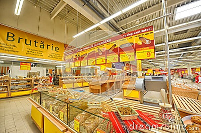 Photos at Hypermarket Auchan grand opening in Galati, Romania Editorial Stock Photo