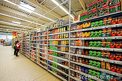 Photos at Hypermarket Auchan grand opening Editorial Stock Photo