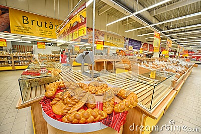 Photos at Hypermarket Auchan grand opening Editorial Stock Photo