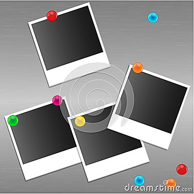 Photos and magnets Vector Illustration