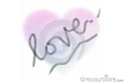 photos, pictures of pink and blue hearts and the words love, background, wallpaper, abstract, clip art Stock Photo