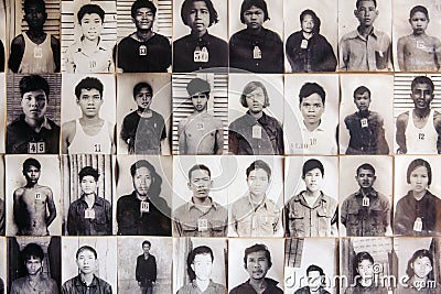 Photos of the prisoners in S21 torture prison in Phnom Penh Cambodia Editorial Stock Photo