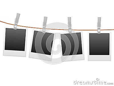 Photos on wash line Vector Illustration