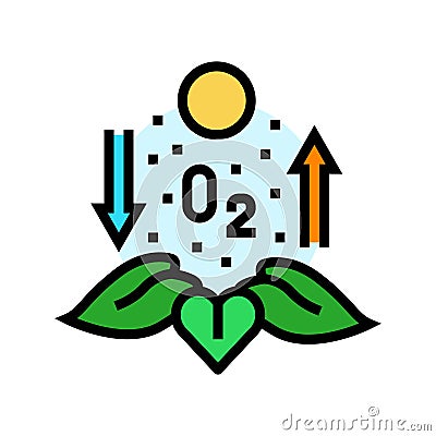 photosynthesis biochemistry color icon vector illustration Cartoon Illustration