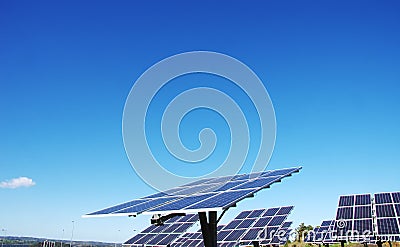 Photovoltaic panels , blue sky Stock Photo