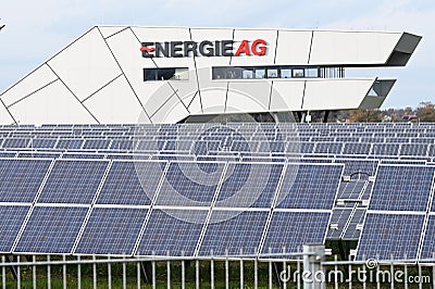 Photovoltaic power plant in Upper Austria Editorial Stock Photo