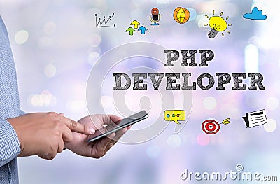 PHP DEVELOPER Stock Photo