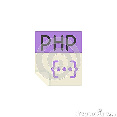 PHP file flat icon Vector Illustration