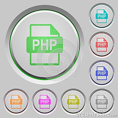 PHP file format push buttons Stock Photo