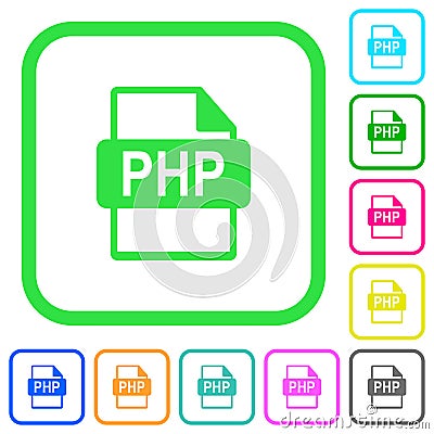 PHP file format vivid colored flat icons icons Stock Photo