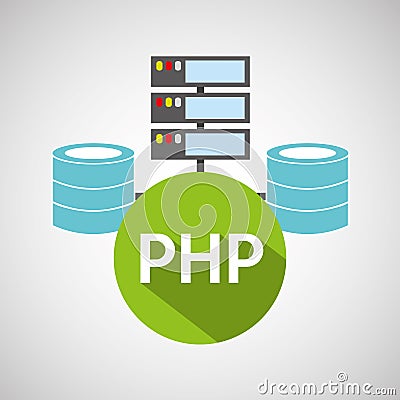 Php language data base storage Vector Illustration