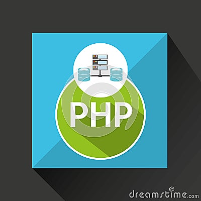 Php language data base storage Vector Illustration
