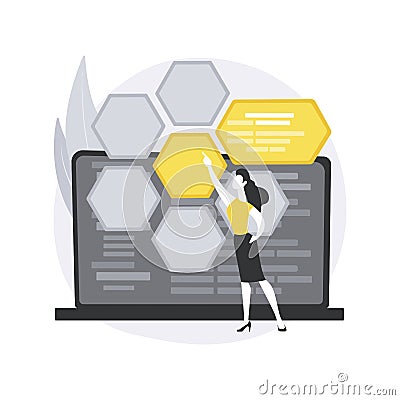 PHP and MySql development abstract concept vector illustration. Vector Illustration