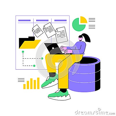 PHP and MySql development abstract concept vector illustration Vector Illustration