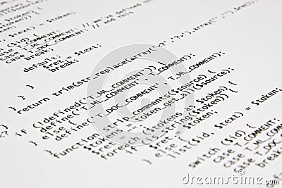 Php programming code print Stock Photo