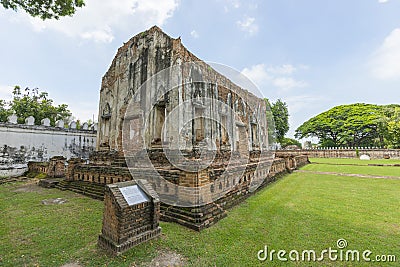 Phra Chao Hao hall in Phra Narai Ratchaniwet or King Naraiâ€™s Palace. Lopburi Stock Photo