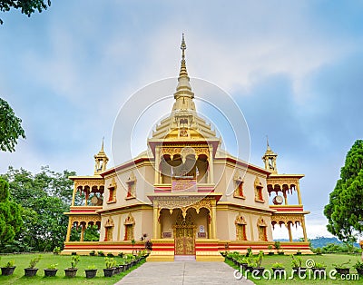 Phra That Khong Santi Chedi pagoda, Luang Pra Bang, Laos Stock Photo